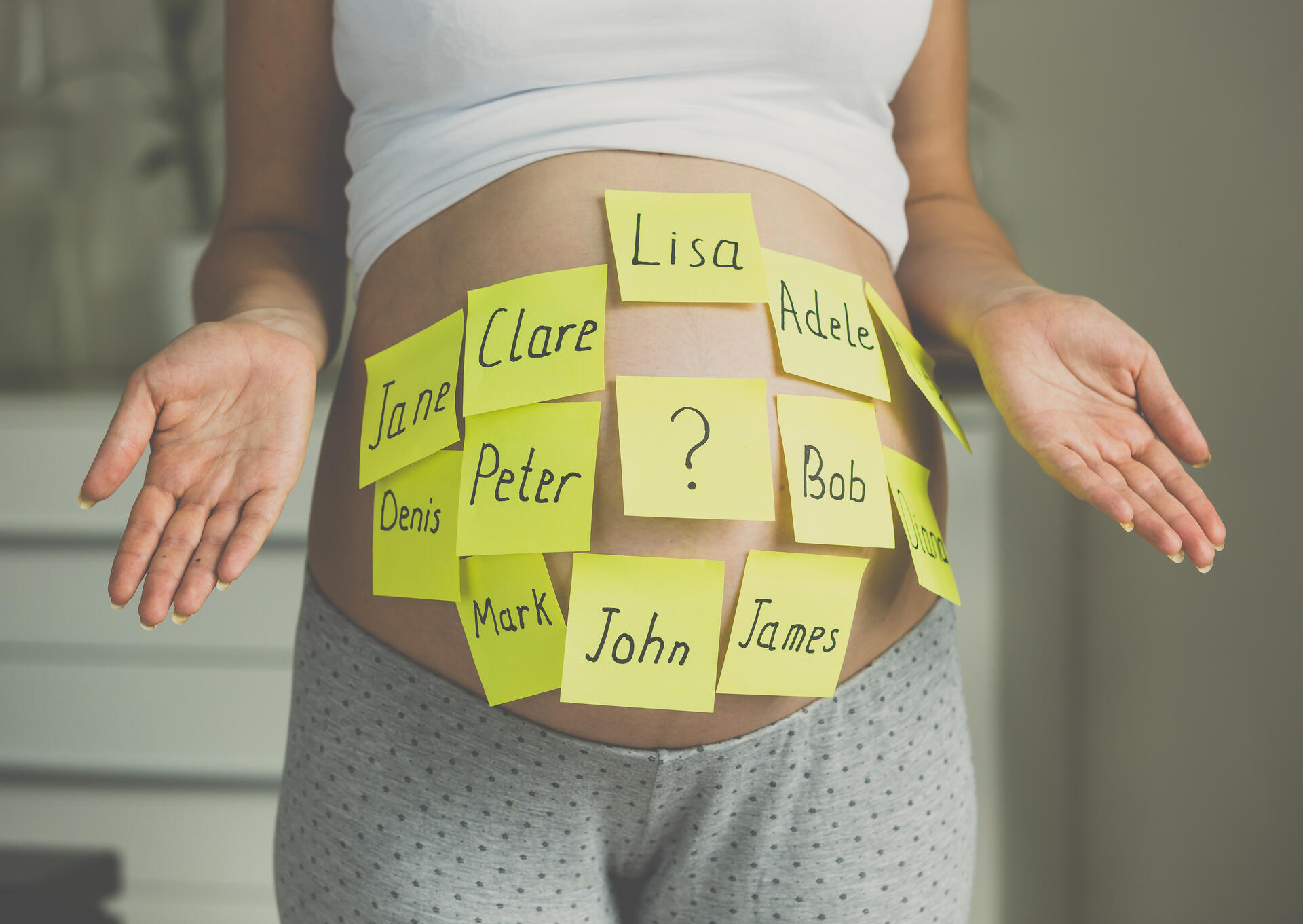 Post-it Zettel mit Kindernamen
